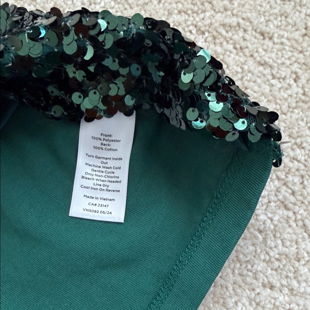 Talbots Emerald Sequin Tank Top - Picture 4 of 4